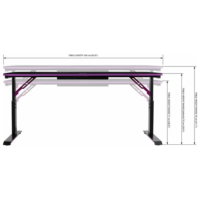 Cooler Master GD160 - Scrivania da gioco per PC, gestione dei cavi, tappetino per mouse idrorepellente a tutta superficie, moderno, semplice e robusto, per casa, ufficio, 63''P x 29