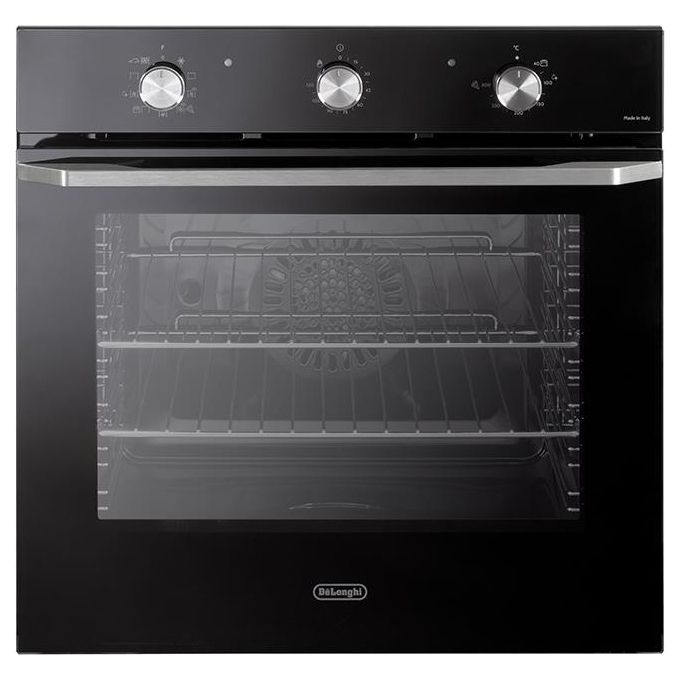 DeLonghi NSM7NLPPP Forno Elettrico Multifunzione da Incasso Easy Steam e Idroclean Termoventilata 3D Master Pizza Capacita' 74 Litri Classe energetica A 9 programmi 59,5 cm Vetro Nero