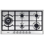 DeLonghi NSL590DX Piano Cottura a Gas 5 Zone 1 Doppia corona Griglie in ghisa 90 cm Inox