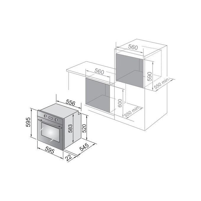 De Longhi Forno Elettrico da incasso Multifunzione 9 programmi Classe A 74 Litri Avena