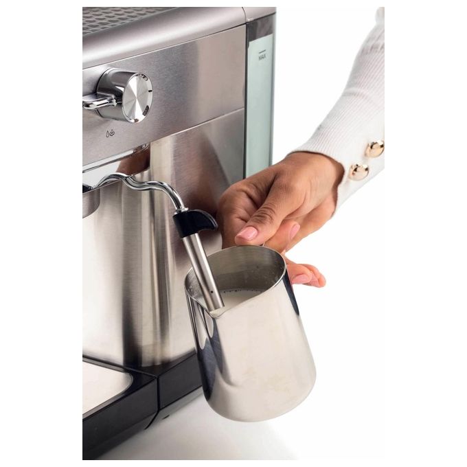 Ariete 1381 Macchina da Caffe' con Manometro 1300W Capacita' 1.1 Litri 15 Bar di Pressione Dispositivo Cappuccino Silver