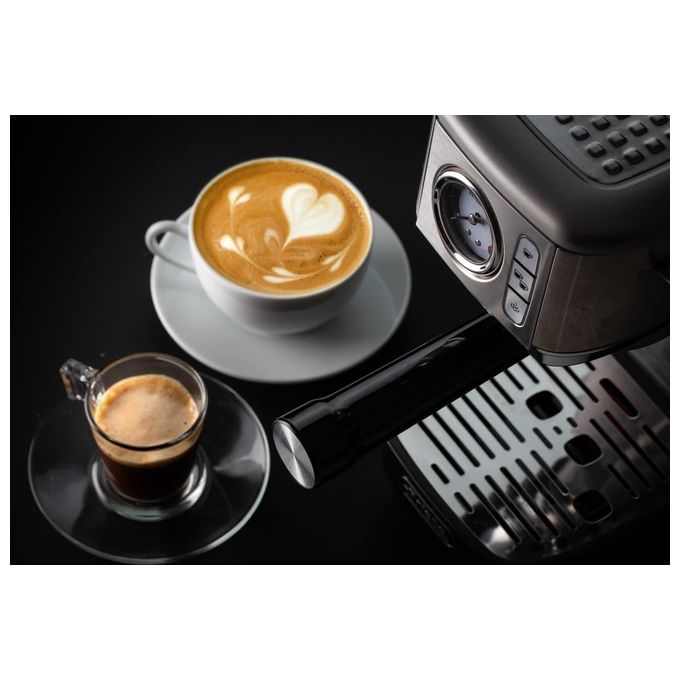 Ariete 1381 Macchina da Caffe' con Manometro 1300W Capacita' 1.1 Litri 15 Bar di Pressione Dispositivo Cappuccino Silver