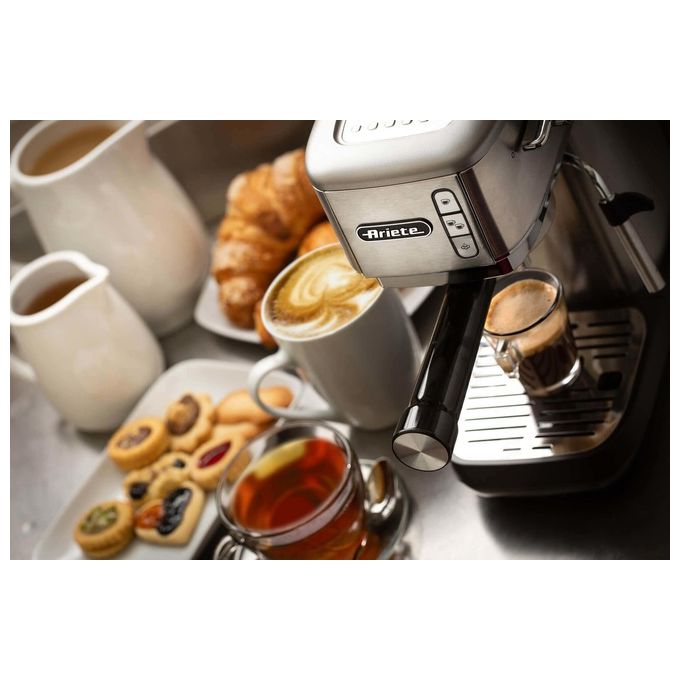 Ariete 1380 Macchina da Caffe' In Metallo 1300W 1.1 Litri Silver