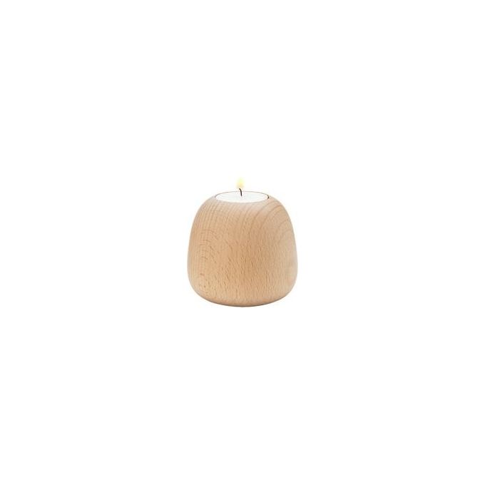 Stelton Ora Porta Candele 8cm Legno di Faggio