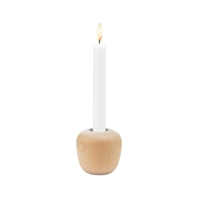Stelton Ora Porta Candele 8cm Legno di Faggio