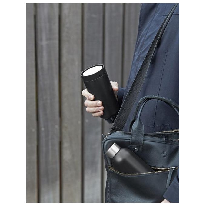 Stelton To Go Click Bicchiere Termico 0.4 Litri Nero Metallico