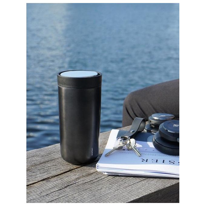 Stelton To Go Click Bicchiere Termico 0.4 Litri Nero Metallico