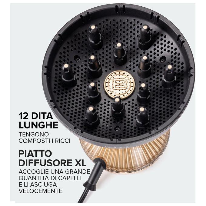 Imetec 11824 Bellissima Diffon Supreme Diffusore ad Aria Calda per Capelli Ricci