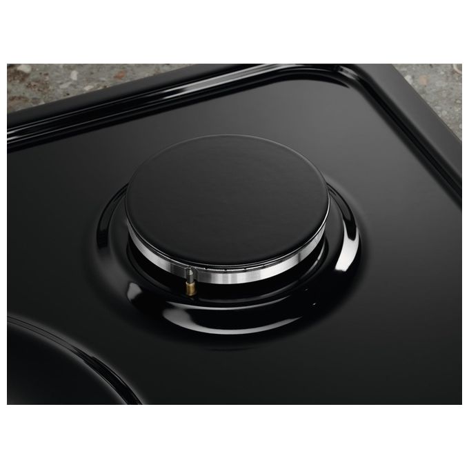 Electrolux PN640RUV Rustico Soft Piano cottura a gas 60 cm 4 fuochi bruciatore tripla corona Wok 4000 W Sicurgas colore Nero Ghisa