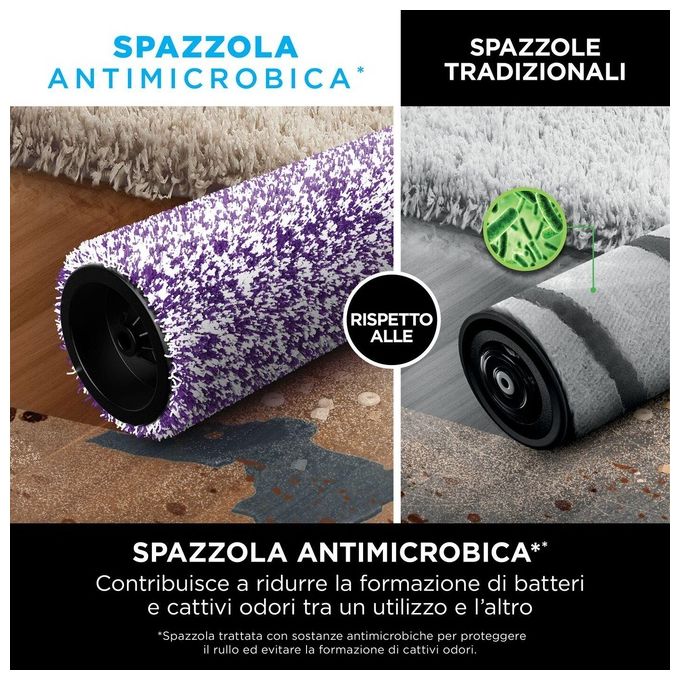 Shark WD210EU HydroVac Aspirapolvere e Lavapavimenti senza filo con Spazzola Antimicrobica e Liquido Multisuperficie Grigio