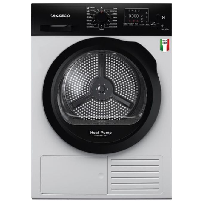 San Giorgio SDR9I Asciugatrice 9 Kg Classe A Inverter con Pompa di Calore Profondita' 60 cm Eco Dry