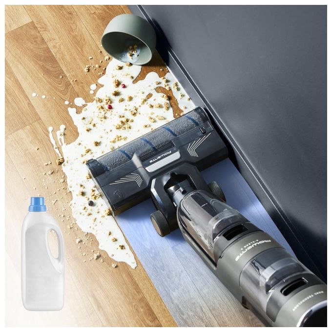 Rowenta X-Clean 4 GZ5035 Scopa Elettrica Lavapavimenti Pulitore a Vapore Aspira e Lava Potenza 200 Watt colore Grigio