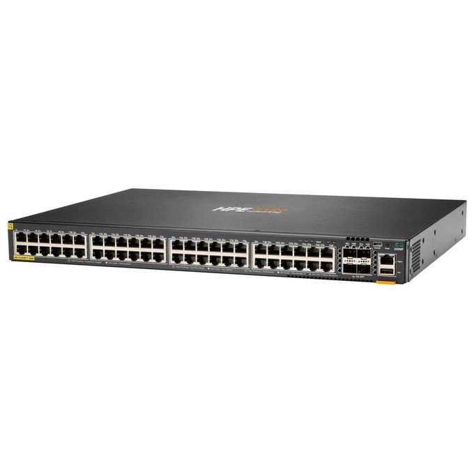 HP Enterprise Aruba 6200F 48G Class4 PoE 4SFP 740W Gestito L3 Gigabit Ethernet 10-100-1000 Supporto Power over Ethernet 1U Nero
