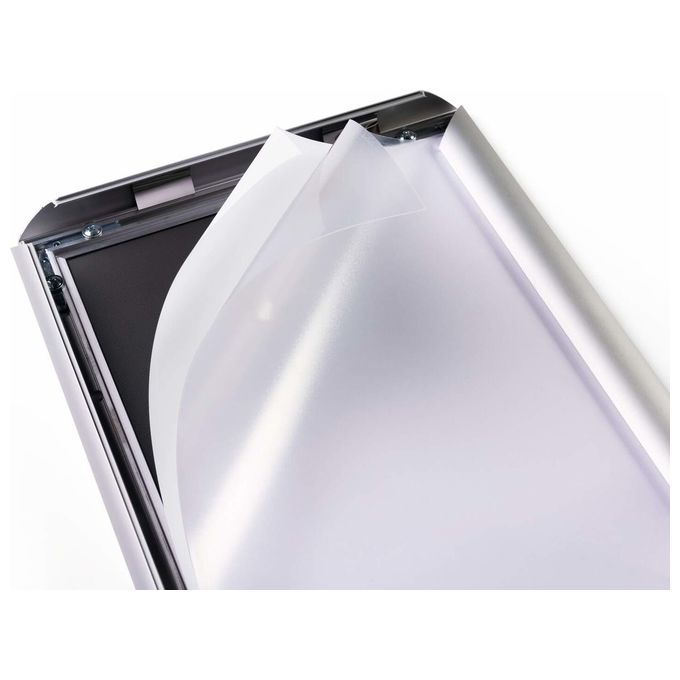 Durable Espositore da Pavimento con Cornice a Scatto in Alluminio A3 Resistente Argento Anodizzato
