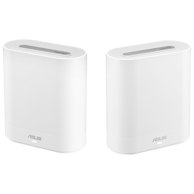 ASUS ExpertWiFi EBM68 Sistema Tri-Band WIFI 6 Mesh, Business, Supporta fino a 5 SSIDs, Guest Portal, 2.5 Gbps, Sicurezza Network Enterprise, ExpertWiFi app, Bianco, confezione da 2 pezzi