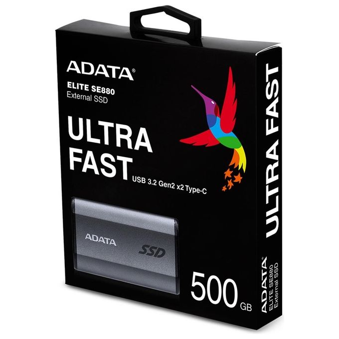 ADATA SE880 500 GB SuperSpeed USB 3.2 Gen 2x2 USB Type-C Esterno Portatile SSD (AELI-SE880-500GCGY)
