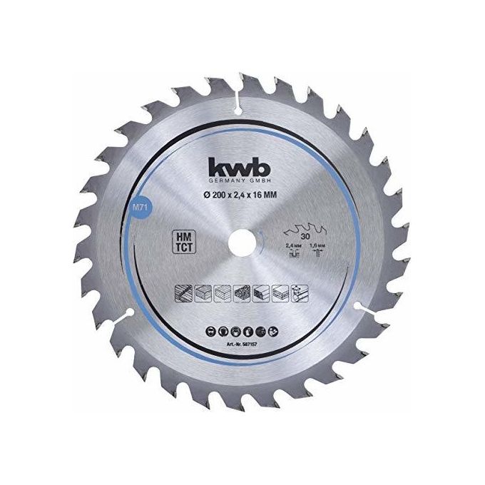 Kwb Lama Legno D.200X16 Mm - 30 Denti
