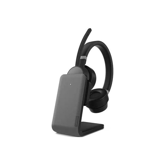 Lenovo Go Wireless ANC Auricolare con Cavo e Senza Cavo a Padiglione Ufficio Usb Tipo-c Bluetooth Base di Ricarica Nero
