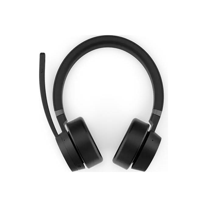 Lenovo Go Wireless ANC Auricolare con Cavo e Senza Cavo a Padiglione Ufficio Usb Tipo-c Bluetooth Base di Ricarica Nero
