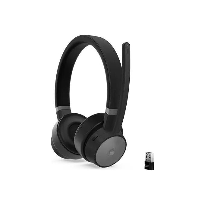 Lenovo Go Wireless ANC Auricolare con Cavo e Senza Cavo a Padiglione Ufficio Usb Tipo-c Bluetooth Base di Ricarica Nero