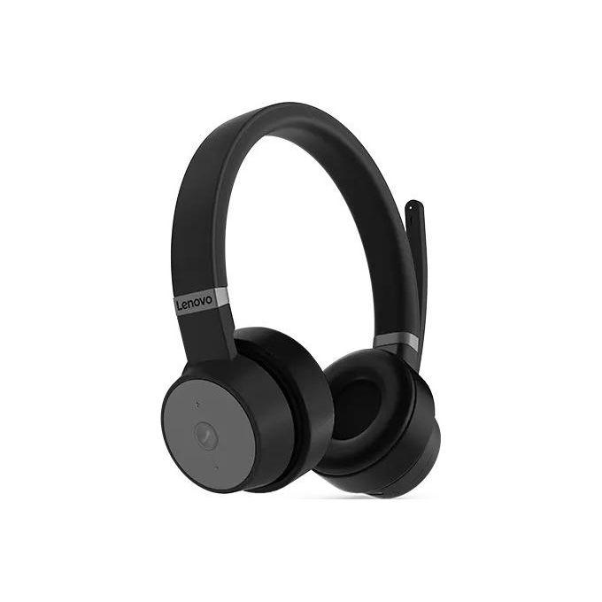 Lenovo Go Wireless ANC Auricolare con Cavo e Senza Cavo a Padiglione Ufficio Usb Tipo-c Bluetooth Base di Ricarica Nero