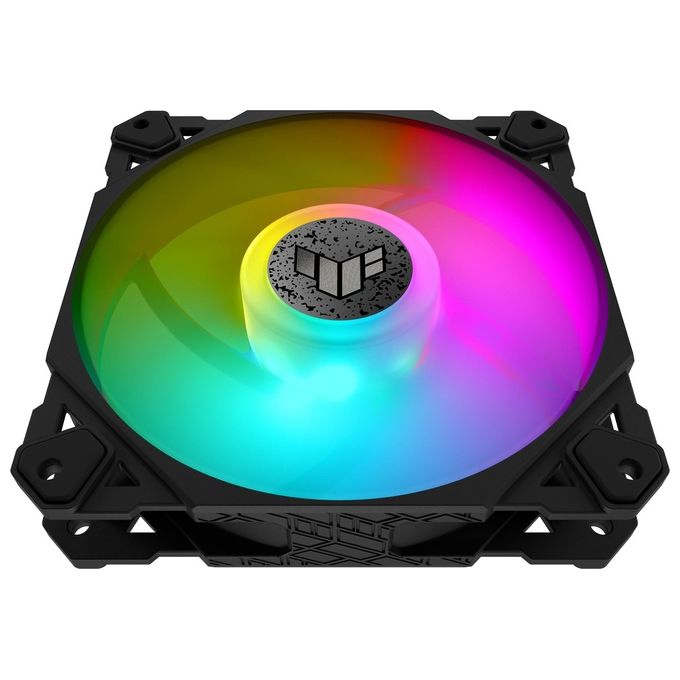 ASUS TUF Gaming TF120 ARGB Ventola Per Case, 120mm, Avanzato Cuscinetto Fluidodinamico (FDB), Illuminazione ARGB Aura Sync, Controller multifunzione Incluso, Durata 250.000 Ore, 3 Pezzi, Nero