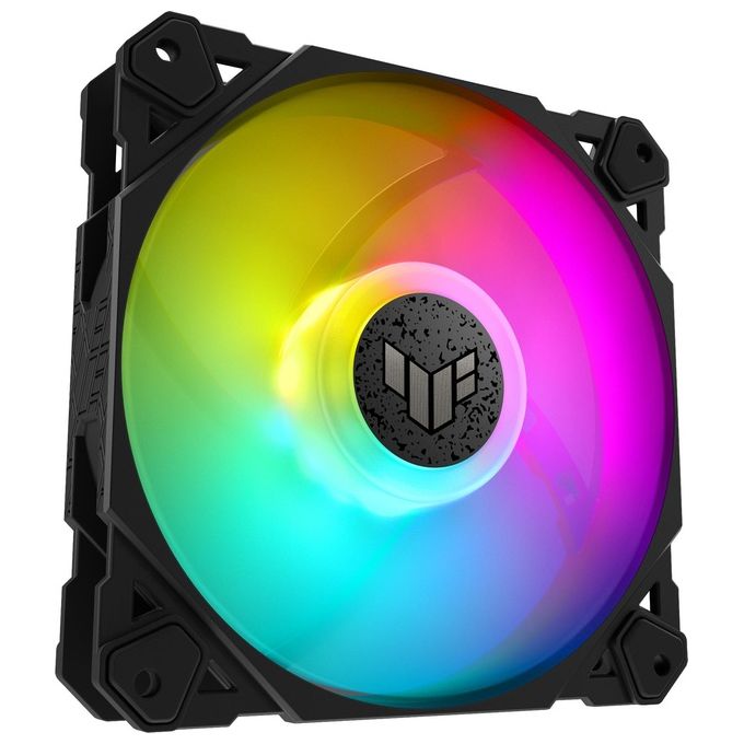 ASUS TUF Gaming TF120 ARGB Ventola Per Case, 120mm, Avanzato Cuscinetto Fluidodinamico (FDB), Illuminazione ARGB Aura Sync, Controller multifunzione Incluso, Durata 250.000 Ore, 3 Pezzi, Nero