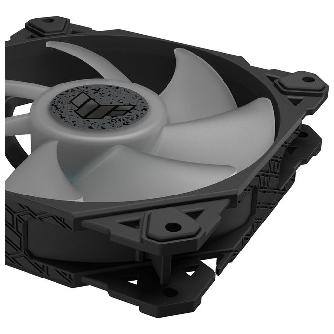 ASUS TUF Gaming TF120 ARGB Ventola Per Case, 120mm, Avanzato Cuscinetto Fluidodinamico (FDB), Illuminazione ARGB Aura Sync, Controller multifunzione Incluso, Durata 250.000 Ore, 3 Pezzi, Nero
