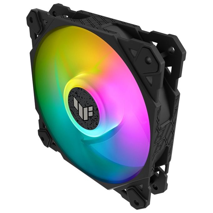 ASUS TUF Gaming TF120 ARGB Ventola Per Case, 120mm, Avanzato Cuscinetto Fluidodinamico (FDB), Illuminazione ARGB Aura Sync, Controller multifunzione Incluso, Durata 250.000 Ore, 3 Pezzi, Nero