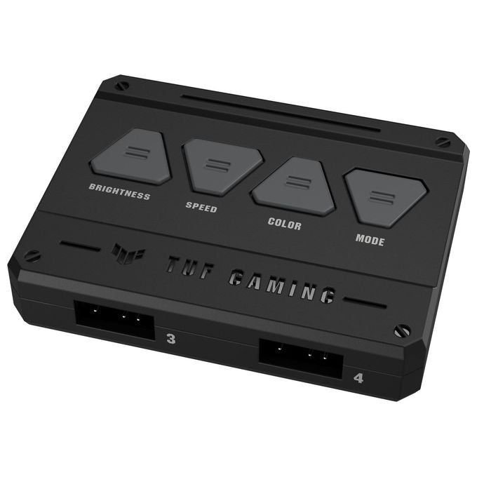 ASUS TUF Gaming TF120 ARGB Ventola Per Case, 120mm, Avanzato Cuscinetto Fluidodinamico (FDB), Illuminazione ARGB Aura Sync, Controller multifunzione Incluso, Durata 250.000 Ore, 3 Pezzi, Nero