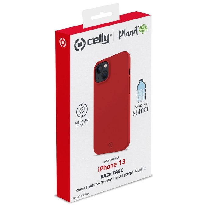 Celly Planet Eco Cover per iPhone 13 Rosso