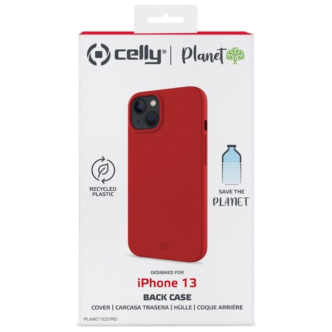 Celly Planet Eco Cover per iPhone 13 Rosso