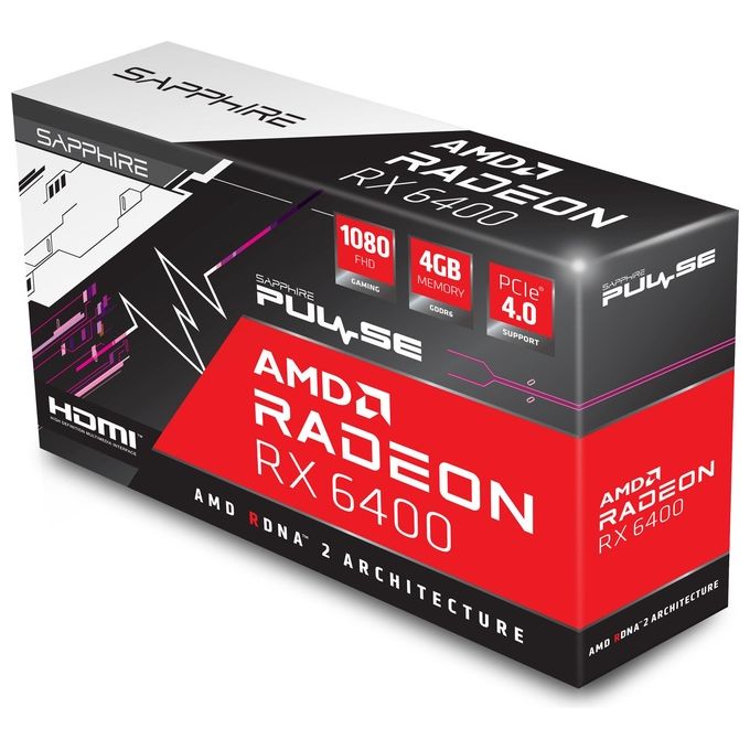 Sapphire AMD Radeon rx 6400, Pulse rx 6400 Gaming 4gb Gddr6m hdmi - dp lp