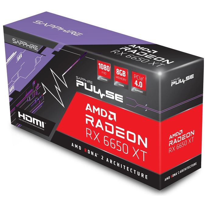 Sapphire PULSE Radeon RX 6650 XT Gaming OC - Scheda Video 8 GB GDDR6 HDMI Tripla DisplayPort