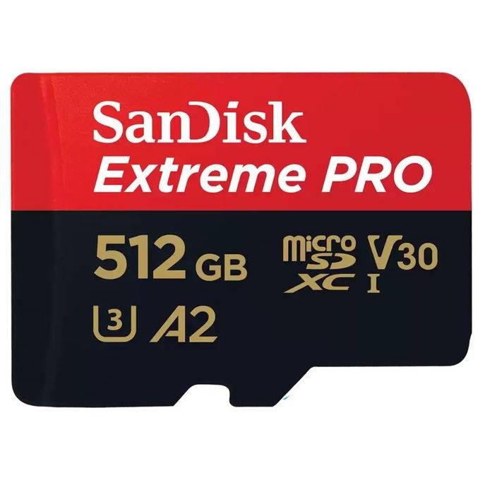 SanDisk Extreme Pro Scheda di Memoria Flash 512Gb A2 - Video Class V30 - UHS-I U3 - Class10 UHS-I microSDXC