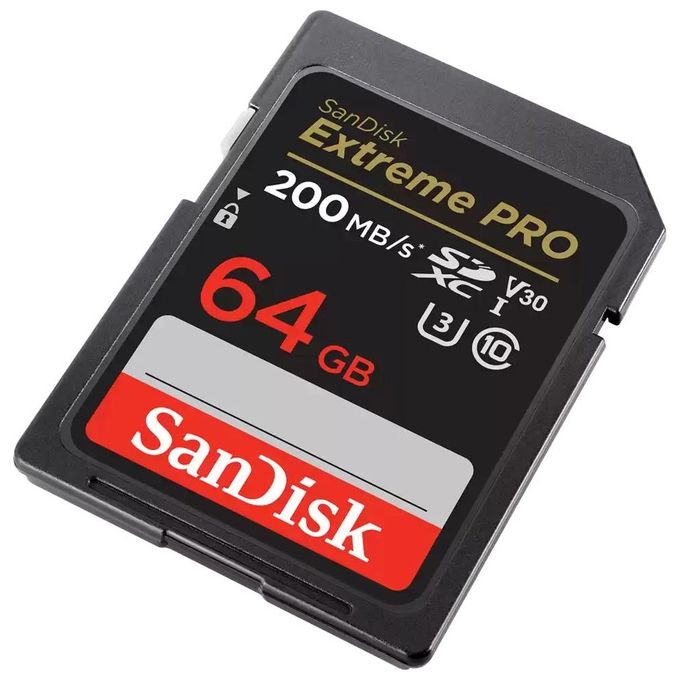 SanDisk SDSDXXU-064G-GN4IN Extreme PRO SD Card SDXC 64GB 200MB-s UHS-I U3 V30 Classe 10 colore Nero