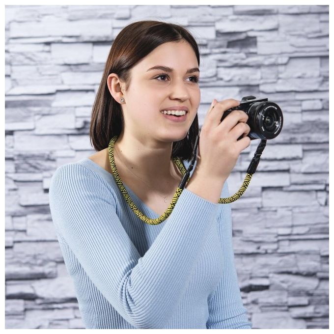 Hama Cinghia per Fotocamera Braid 120cm Nero-Giallo