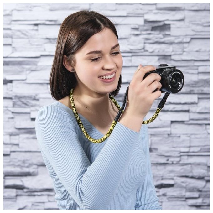 Hama Cinghia per Fotocamera Braid 120cm Nero-Giallo