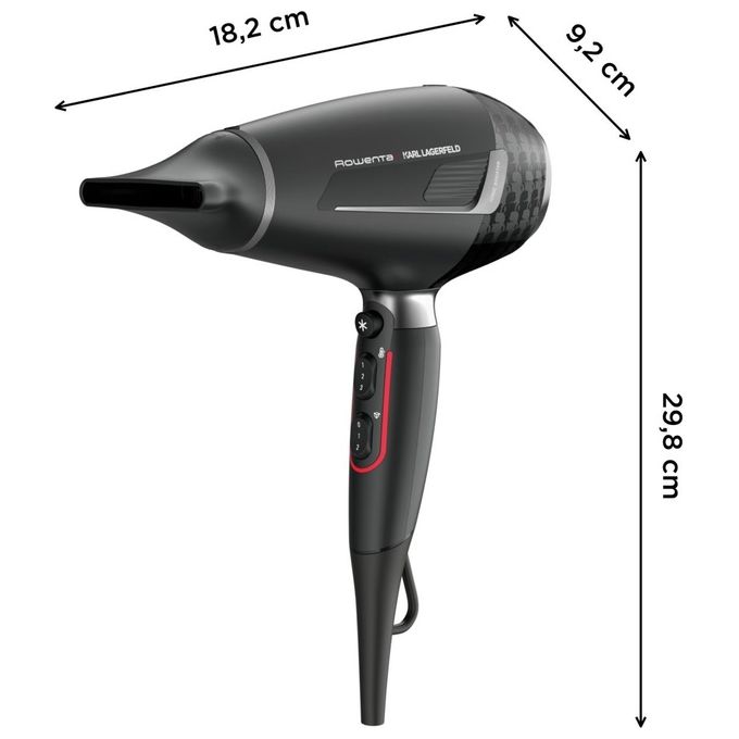 Rowenta CV887LF0 Pro Stylist Karl Lagerfeld Asciugacapelli 2200W Nero