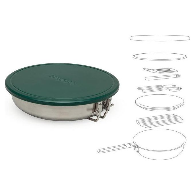 Stanley All In One Fry Pan Gavetta da Campeggio Stainless Steel Set 0.94 Litri