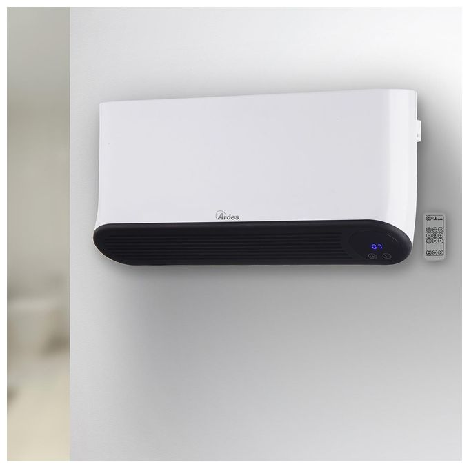 Ardes AR4W05P PARETO FLEX Termoventilatore Ceramico da Parete Waterproof Display Digitale Programmatore Giornaliero con Telecomando 2000W