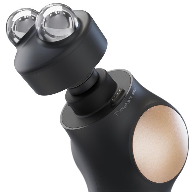 TheraFace PRO - Dispositivo per la cura del viso 6-in-1 con massaggio a percussione - microcorrente - luce LED blu e rossa da Therabody (Nero…)