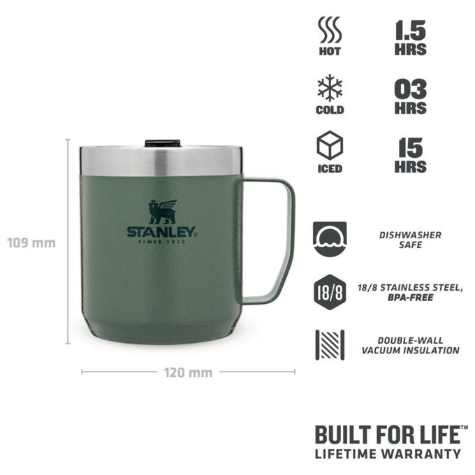 Stanley Tazza da Campeggio 0.35 Litri Hammertone Green