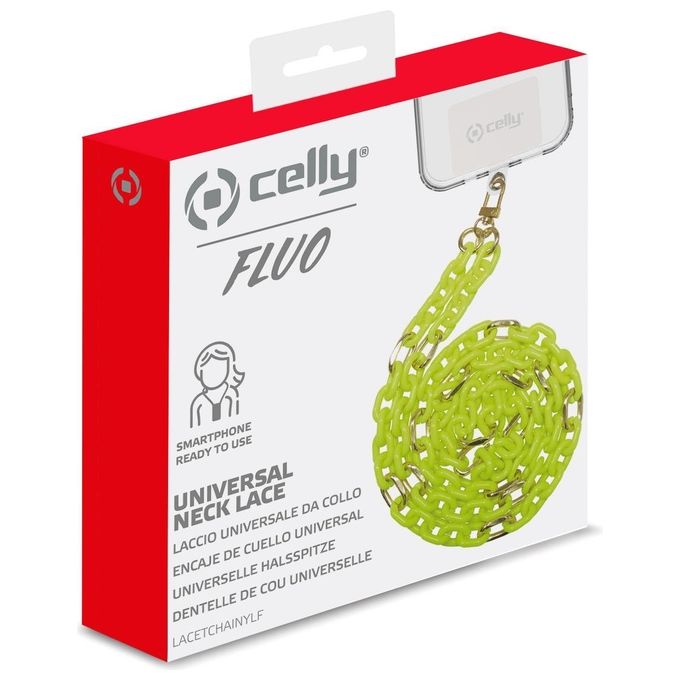Celly Lacet Chain Yellow Fluo