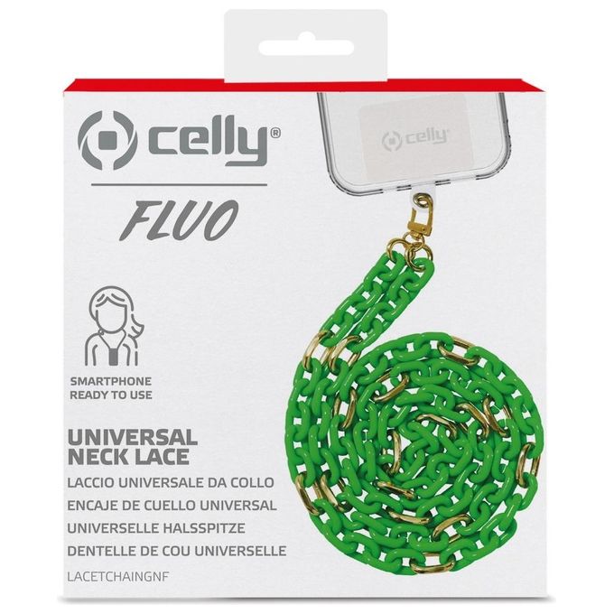 Celly LACETCHAINGNF Lacet Chain Green Fluo