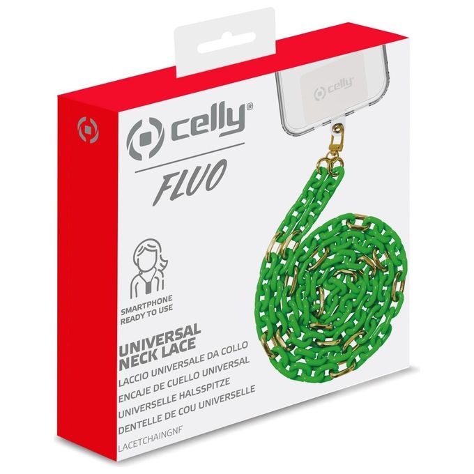 Celly LACETCHAINGNF Lacet Chain Green Fluo