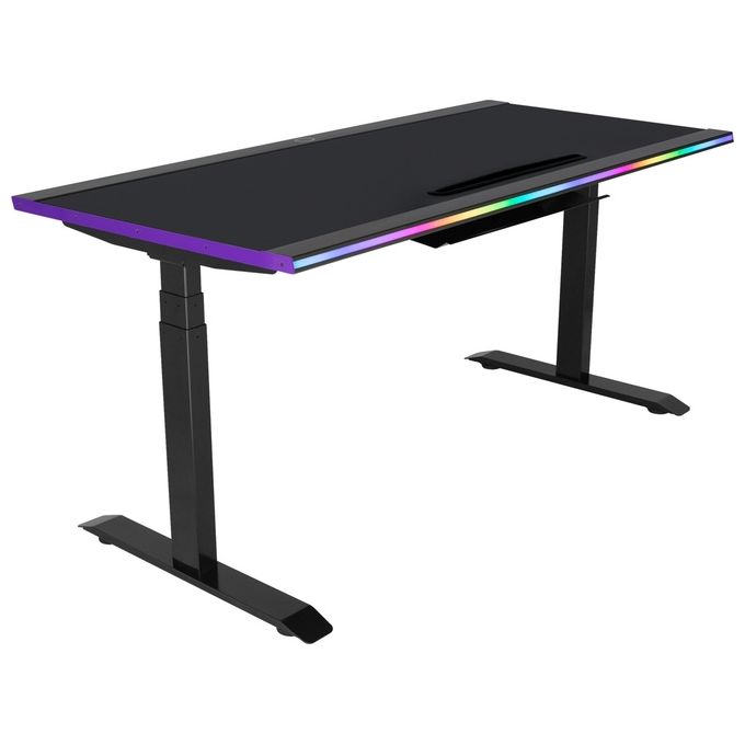 GD160 ARGB GAMING DESK - Scrivania ad illuminazione ARGB 160cm x 75cm, regolabile in altezza, (water-resistant)surface mousepad