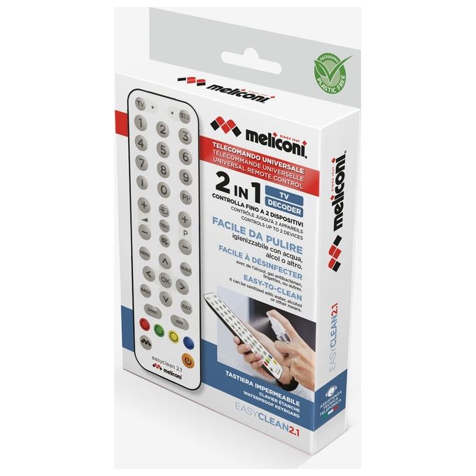 Meliconi Easyclean 2.1 Telecomando Universale 2 in 1 per Tv e Decoder