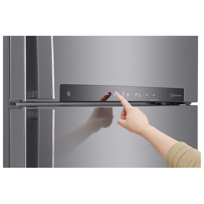 LG GTF744PZHV Frigorifero Doppia Porta Capacita' 547 Litri Classe energetica F Total No Frost Multy Air Flow Wi-Fi Larghezza 78 cm Altezza 180 cm Inox Premium