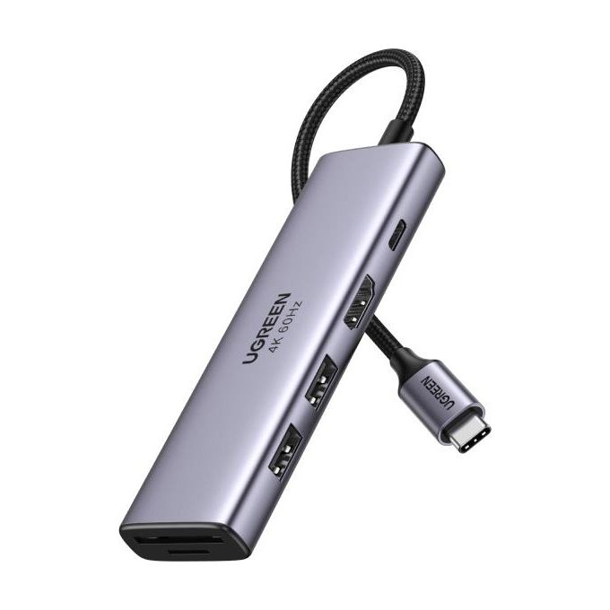 Ugreen 6-in-1 Usb-C Hub Usb Tipo-C 5000 Mbit-s Argento